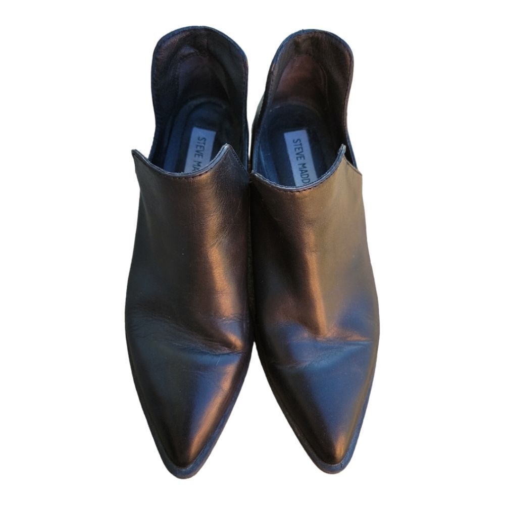 Steve Madden Black Menswear Inspired Joelle Leather Booties Size 6.5 - Picture 3 of 5